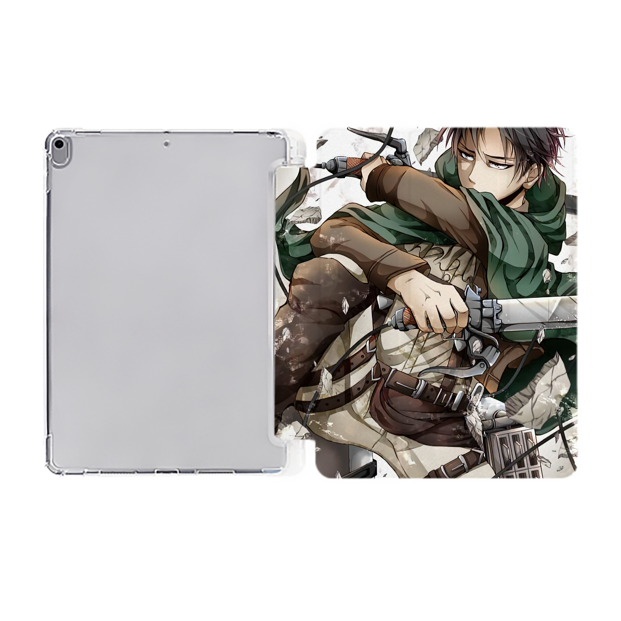 （画像用） 進撃の巨人 Attack on Titan IPad ケース ペン収納付き 三つ折りスタンド PUレザー×シリコン 対応機種9.5/10.5/10.9インチ